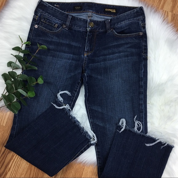 Express Denim - EXPRESS Stella Boot Cut Raw Hem Crop Jeans Sz 6